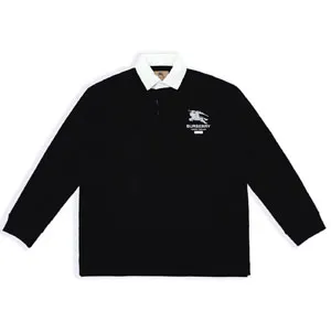 Supreme x Burberry Rugby L/S Shirts Black シュプリーム x バーバリー 長袖 ラガーシャツ ブラック（Supreme 91）