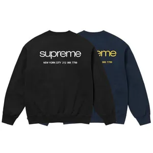 Supreme 23AW Nyc Crewneck Sweat Shirts シュプリーム 23FW ニューヨーク クルーネック スウェット ブラックとダークブルー 2色（Supreme 74）?