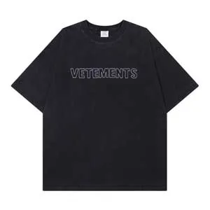 Vetements Embroidery Logo Tee ヴェトモン エンブロイダリー ロゴ Tシャツ ブラック（Vetements 4）