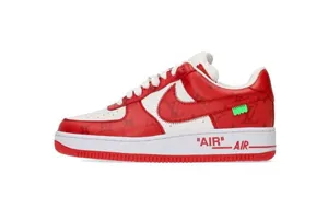 Louis Vuitton Nike Air Force 1 Low By Virgil Abloh White/Red ルイ?ヴィトン x ナイキエアフォース1 ローバイヴァージルアブロー ホワイト/レッド（Nike 8）