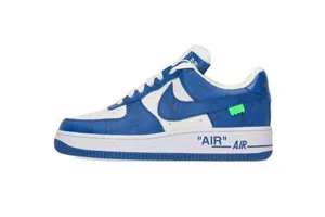 Louis Vuitton Nike Air Force 1 Low By Virgil Abloh White Blue ルイ?ヴィトン x ナイキエアフォース1 ローバイヴァージルアブロー ホワイト/ブルー（Nike 7）
