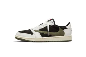 Travis Scott × Nike WMNS Air Jordan 1 Low OG Medium Olive DZ4137-106 トラヴィス?スコット × ナイキ ウィメンズ エアジョーダン1 ロー OG ミディアム オリーブ スニーカー（DZ4137-106）