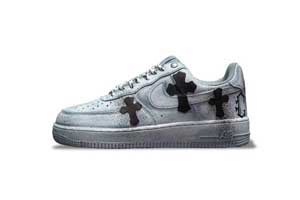 Chrome Hearts x Nike Air Force 1 Customised Sneaker GOD BLESS Patch Cross Splash Paint カスタムスニーカー クロムハーツ x ナイキ エアフォー（Nike 12）