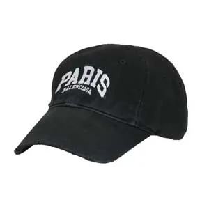Balenciaga Paris City Damaged Cap バレンシアガ パリス シティ ダメージ キャップ ブラック（Cap 8）