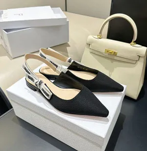ディオール DIOR J’Adior スリングバックフラット ブラック（KCB384TFL_S900）