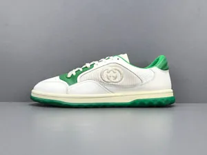 Gucci MAC80 Off White Sneakers White Green グッチ MAC80 スムースレザー  スニーカー ホワイトグリーン（Gucci 4）