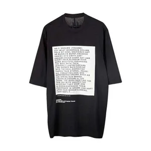 Rick Owens DRKSHDW Slogan Print Tee Black リックオエンス ダークシャドウ スローガン プリント Tシャツ ブラック（Rick Owens 77）