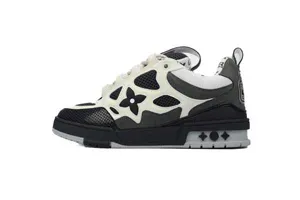 Louis Vuitton Leather Lace Up Fashionable Board Shoes Black Gray ルイヴィトン レザー レース アップ ファッショナブル ボード シューズ ブラック グレー（Louis Vuitton 15）