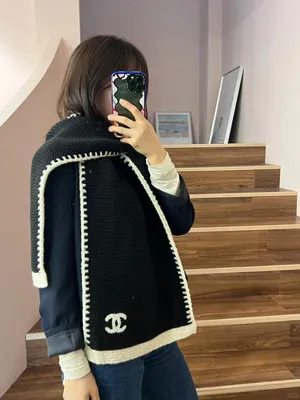 シャネル カシミヤマフラー CCロゴ ブラック（AA9202 B13195 NO932）