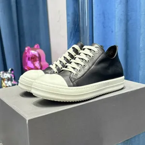 Rick Owens Leather Low Sneaker  Black/White リックオウエンス レザー ロウ スニーカー ブラック ホワイト（Rick Owens 12）