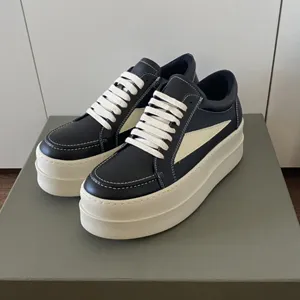 Rick Owens Drkshdw Leather Sneaker Black/White リックオウエンス ダブルシャドー レザー スニーカー ブラック ホワイト（Rick Owens 9）