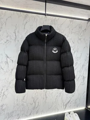 モンクレール x パーム?エンジェルス オーストラリス ブラック クロップド ニット ダウンジャケット とても暖かい(J209L1A00023M5110778)