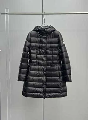 モンクレール HIRMA レディース ブラック ミドル丈 スリム フード付き ダウンジャケット スリムフィット スーパーウォーム (K20931C00019595FE)