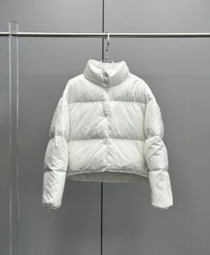 モンクレール シトリン レディース ホワイト クロップド丈 スタンドカラー ダウンジャケット (J20931A00172595HQ999)
