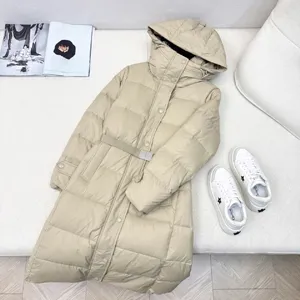 バーバリー ウィメンズ ベージュ クラシック フード付き ロング ダウンジャケット（Burberry59）