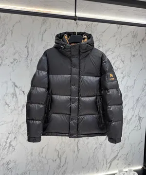 バーバリー ブラック クロップド フード付き カップルズ ダウンジャケット（Burberry31）