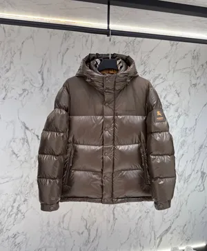 バーバリー チョコレート クロップド フーデッド カップルズ ダウンジャケット（Burberry30）