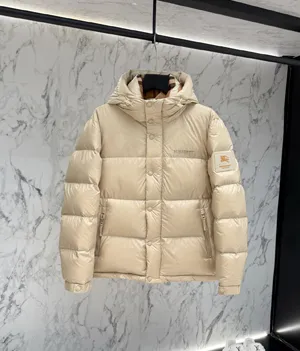 バーバリー ベージュ クロップド フード付き カップルズ ダウンジャケット（Burberry29）