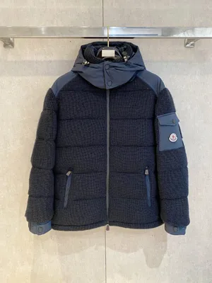 Moncler Lagdei エバーグリーンシリーズカップルズ ネイビーブルー フード付きワッフルダウンジャケット (J20911A0009989AO0742)