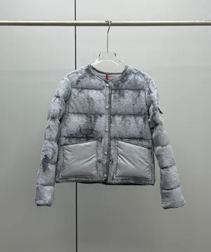 モンクレール フロイラック レディース グレー テディ クロップド ダウンジャケット(K10931A0002289ASY)