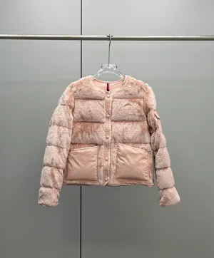 モンクレール フロイラック レディース ピンク テディ クロップド ダウンジャケット(K10931A0002289ASY)