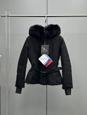 モンクレール ラプランス GORE-TEX スキーシリーズ ブラック レディース フード付きスキージャケット スリムフィット ウォーム (K20981A00024597MO)