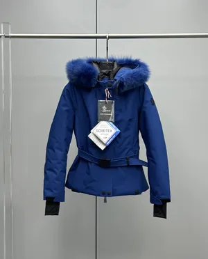 モンクレール ラプランス GORE-TEX スキーコレクション ロイヤルブルー レディース フード付きスキージャケット 暖かくてスリムフィット (K20981A00024597MO)