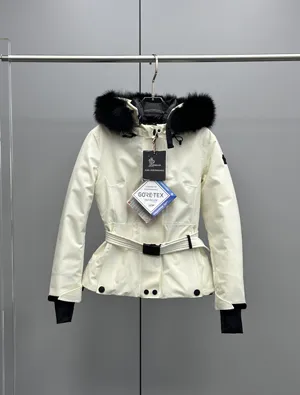 モンクレール ラプランス GORE-TEX スキーコレクション オフホワイト レディース フーデッド スキージャケット 暖かくてスリムフィット (K20981A00024597MO)