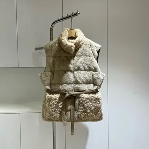 モンクレール ジュイ レディース カーキ テディベア ダウンベスト (K20931A0010589B1C)