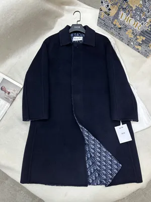 ディオール ネイビーブルー ロング カシミアコート ユニセックス (413C372A6069)