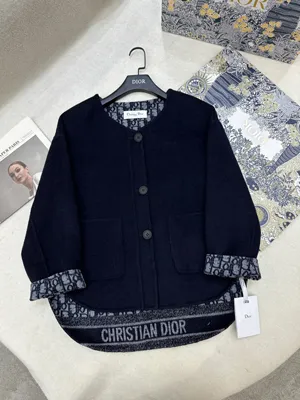 ディオール ウィメンズ ネイビー ウール クロップドコート (Dior0040)