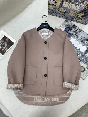 ディオール ウィメンズ レンコンピンク ウール クロップドコート（Dior0039）