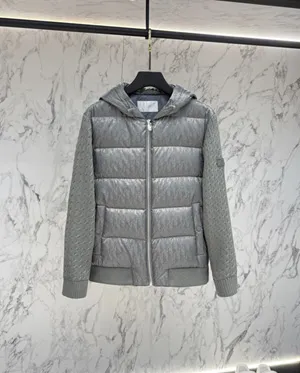ディオール グレー ニットパネル ダウン フード パファージャケット（Dior0028）?