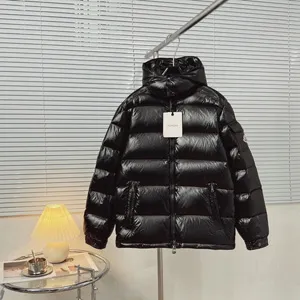 モンクレール マヤ ブラック カップルズ ショート フード付き ダウンジャケット (K20911A5360068950)