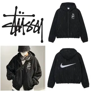 Nike x Stussy Striped Wool Jacket Black ナイキ x ステューシー ストライプウールジャケット ブラック（DR4023-010）