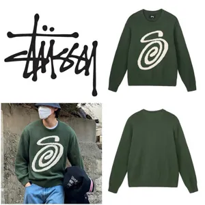 Stussy Curly S Knit Sweater Green ステューシー カーリーS ニットセーター グリーン(117073)