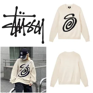 Stussy Curly S Knit Sweater Natural Color ステューシー カーリーS ニットセーター ナチュラルカラー (117073)