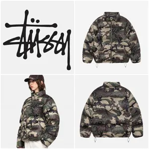 Stussy Wrinkled Nylon Down Puffer Woodland Camo ステューシー ダウンパファー シワ加工ナイロン ウッドランドカモ ユニセックス（115729）