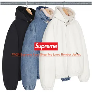 シュプリーム フェイクシアリング 裏地 ボンバージャケット(3色)（Supreme0019）