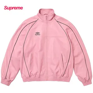 シュプリーム x アンブロ ラムスキンレザー トラックジャケット ピンク（Supreme0006）
