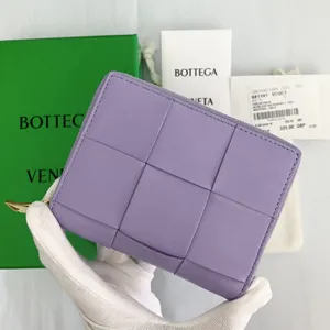 ボッテガヴェネタ ジップ コンパクト ウォレット パープル（681191）