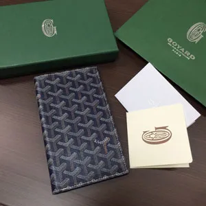 ゴヤール サンロック ネイビーブルー カーフスキン ロングウォレット（Goyard006）