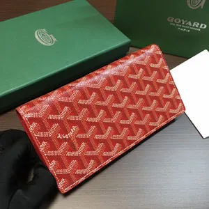 ゴヤール リシュリュー レッド カーフスキンフラップロングウォレット（Goyard033）