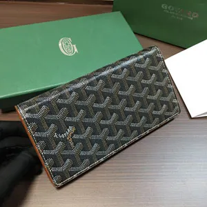 ゴヤール リシュリュー ブラックxブラウン カーフスキンフラップロングウォレット（Goyard038）