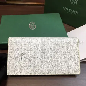 ゴヤール リシュリュー ホワイト カーフスキンフラップロングウォレット（Goyard039）