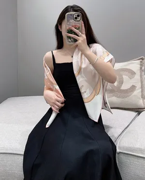 ルイヴィトン「モノグラムグラデーション 90」オレンジ シルクスカーフ 90×90cm（M76776）